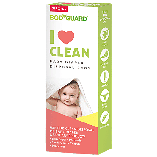 Bodyguard Baby Diaper Disposable Bags - 15 Bags - OXO Biodegradable, Leak-Proof Bags for Discreet Disposal of Diapers and Intimate Sanitary Products, 15 pcs