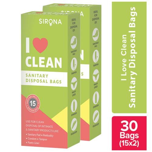 Sirona Sanitary Disposal Bag, 15 pcs (Pack of 2) 