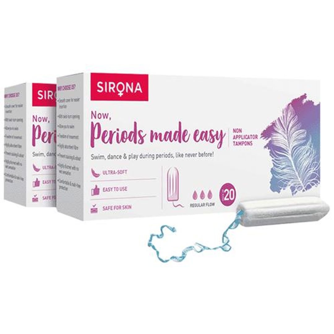 SIRONA FDA Approved Premium Digital Tampons - Medium Flow (40 Tampons), 20 pcs (Pack of 2)