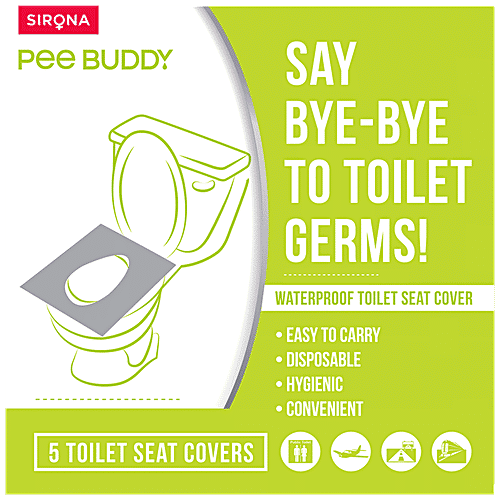 Peebuddy Waterproof Toilet Seat Cover - 5 Sheets (Pack of 2) | No Direct Contact with Unhygienic Seats | Easy To Dispose | Nature Friendly | Must Have For Women and Men, 5 pcs (Pack of 2) Disposable & Hygienic