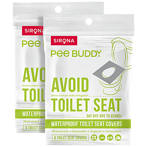 Peebuddy Waterproof Toilet Seat Cover - 5 Sheets (Pack of 2) | No Direct Contact with Unhygienic Seats | Easy To Dispose | Nature Friendly | Must Have For Women and Men, 5 pcs (Pack of 2) Disposable & Hygienic