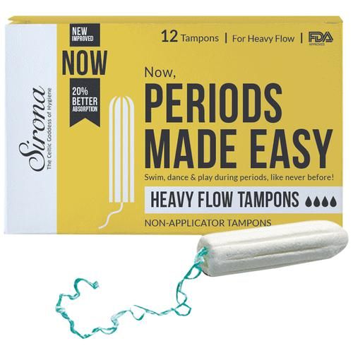 Buy SIRONA Period Made Easy Tampons - 12 Piece, For Heavy Flow, Biodegradable Tampons