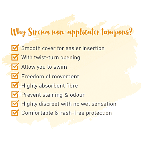 SIRONA Period Made Easy Tampons - 20 Piece | For Super Heavy Flow | Biodegradable Tampons | FDA Approved, 20 pcs  Prevent Staining & Odour