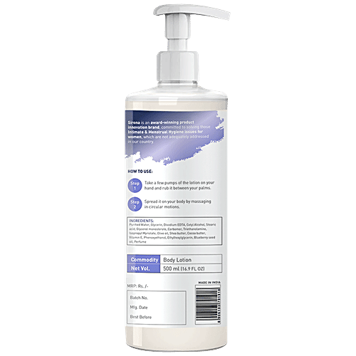 Sirona Natural Blueberry Body Lotion With Cocoa Butter, Vitamin E & Olive Oil, 500 ml  