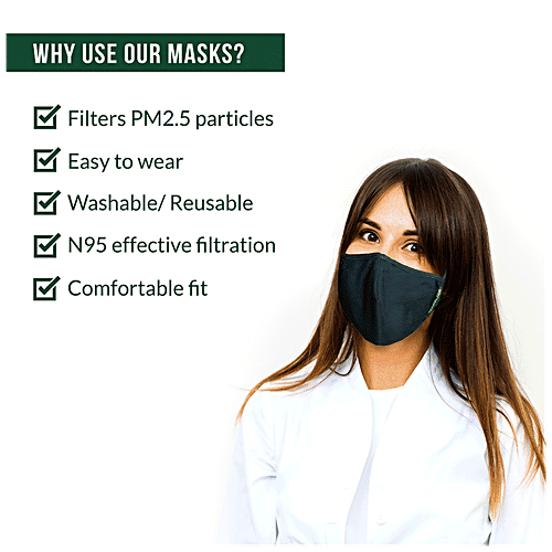 Bodyguard N95 + PM2.5 Anti Pollution Face Mask With Activated Carbon - Large, 1 pc  Washable(Once)