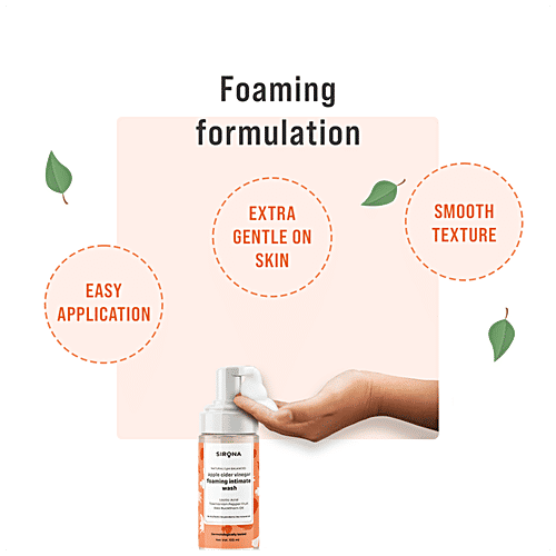 SIRONA Foaming Intimate Wash with Apple Cider Vinegar for Men & Women | pH Balanced Hygiene Wash, 100 ml  No Parabens & Mineral Oil