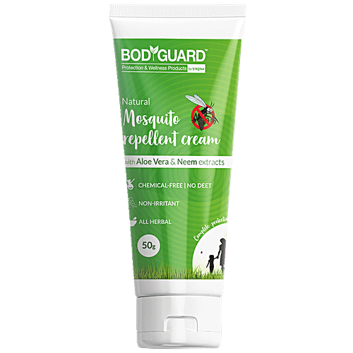 Bodyguard Natural Mosquito Repellent Cream with Aloe Vera and Neem Extracts - 50 g (Pack of 3), 50 g (Pack of 3) 