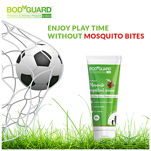 Bodyguard Natural Mosquito Repellent Cream with Aloe Vera and Neem Extracts - 50 g (Pack of 3), 50 g (Pack of 3) 