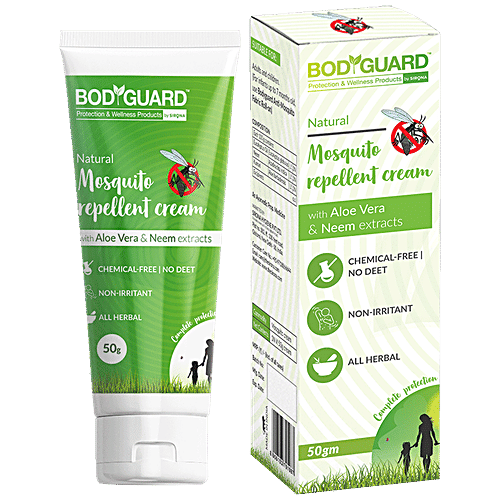 Bodyguard Natural Mosquito Repellent Cream with Aloe Vera and Neem Extracts - 50 g (Pack of 3), 50 g (Pack of 3) 