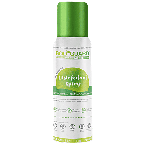 Bodyguard Multipurpose Alcohol Based Disinfectant Sanitiser Spray - Kills 99.9% Germs, 100 ml Kills 99.99% of Germs