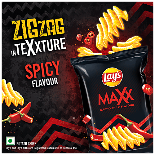 Buy Lays Maxx Potato Chips Macho Chilli Flavour, Crunchy Crispy