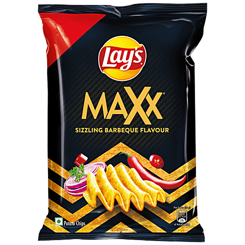 Buy Lays Maxx Potato Chips Sizzling Barbeque Flavour, Crunchy Crispy