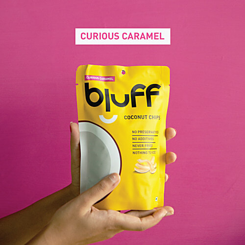 Bluff Roasted Coconut Chips - Curious Caramel, 30 g No Preservatives & No Additives