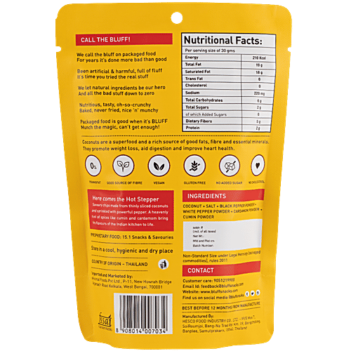 BLUFF Roasted Coconut Chips - Pepper Power, 30 g  