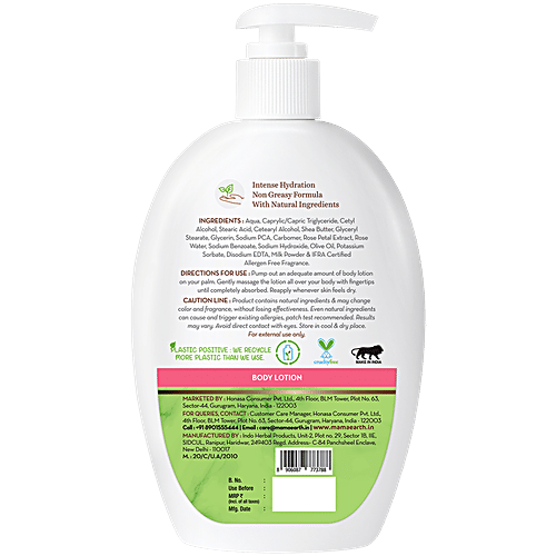 Mamaearth Rose Body Lotion With Rose Water & Milk For Deep Hydration, 400 ml  