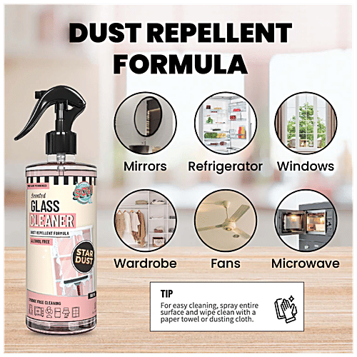 Sovi Eco-Friendly Scented Glass Cleaner - Dust Repellent Formula, Stardust, 500 ml  Eco Friendly, Safe for babies & pets