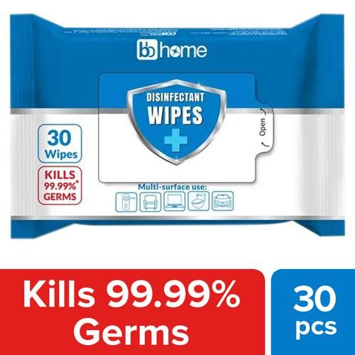 BB Home Disinfectant Wipes, Multipurpose Use, 30 pcs  