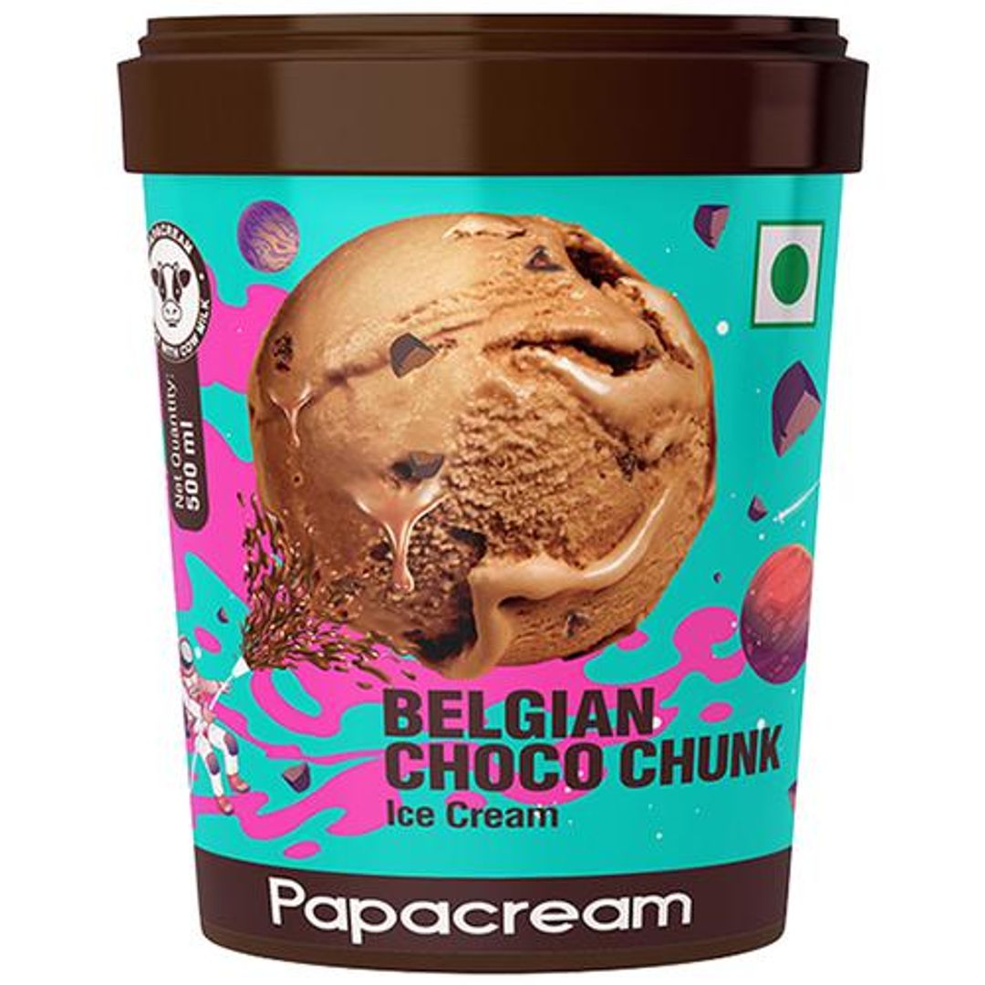 PAPACREAM Belgian Choco Chunk Ice Cream, 475 ml 