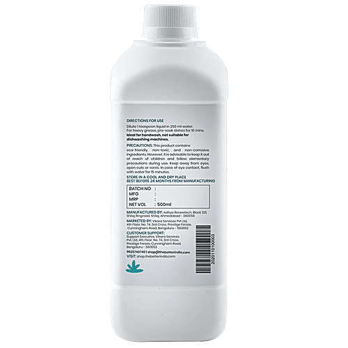 The Better Home Eco Friendly Dishwash Liquid, 500 ml  