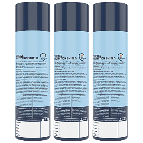 Dr Rhazes 24 Hour Surface Protection Shield, 250 ml (Pack of 3) 