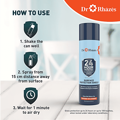 Dr Rhazes 24 Hour Surface Protection Shield, 250 ml (Pack of 3) 