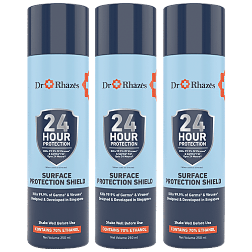 Dr Rhazes 24 Hour Surface Protection Shield, 250 ml (Pack of 3) 