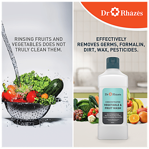 Dr Rhazes Concentrated Vegetable & Fruit Wash, 500 ml  