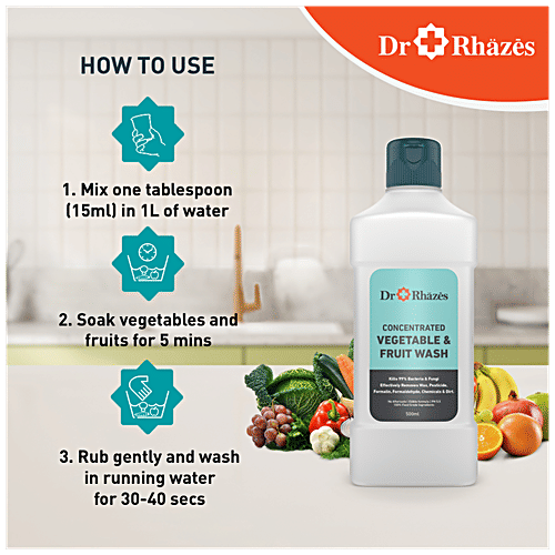 Dr Rhazes Concentrated Vegetable & Fruit Wash, 500 ml  