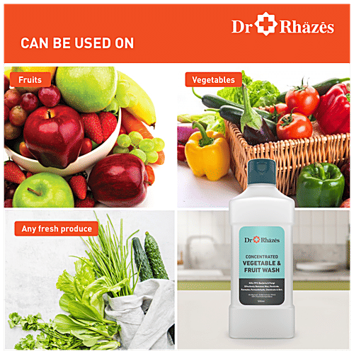 Dr Rhazes Concentrated Vegetable & Fruit Wash, 500 ml  