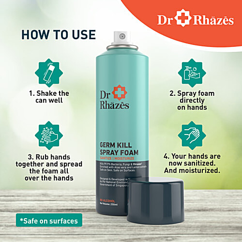 Dr Rhazes Germ Kill Spray Foam, 250 ml (Pack of 2) 
