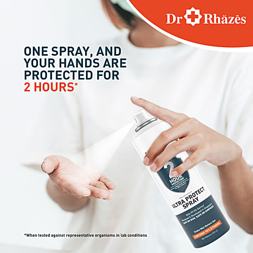 Dr Rhazes 2 Hour Protection Ultra Protect Spray - Alcohol Based, Kills 99.9% Viruses & Germs, 250 ml (Pack of 2) 