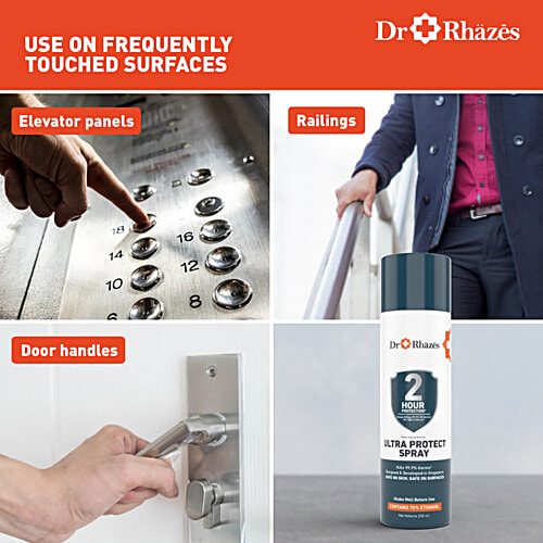 Dr Rhazes 2 Hour Protection Ultra Protect Spray - Alcohol Based, Kills 99.9% Viruses & Germs, 250 ml (Pack of 2) 
