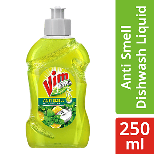 Vim Dishwash Anti Smell Liquid - Pudina, 250 ml  