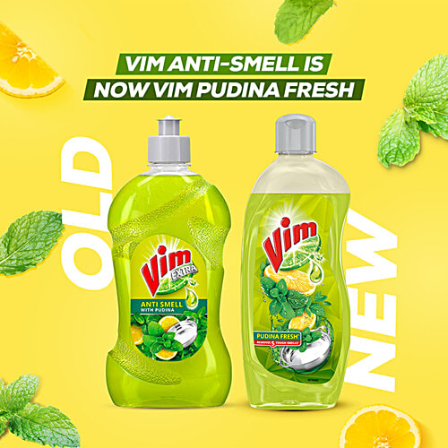Vim Pudina Fresh Dishwash Gel, 500 ml  Degreasing Power of Lemons