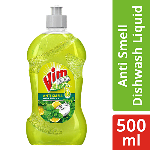 Vim Dishwash Anti Smell Liquid - Pudina, 500 ml  