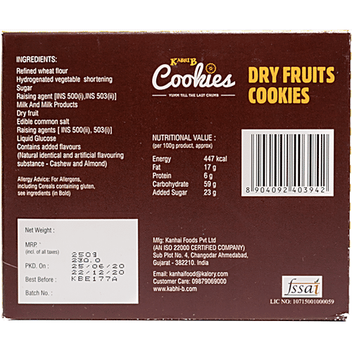 Buy KABHI B Dry Fruit Cookies Online at Best Price of Rs 230 bigbasket