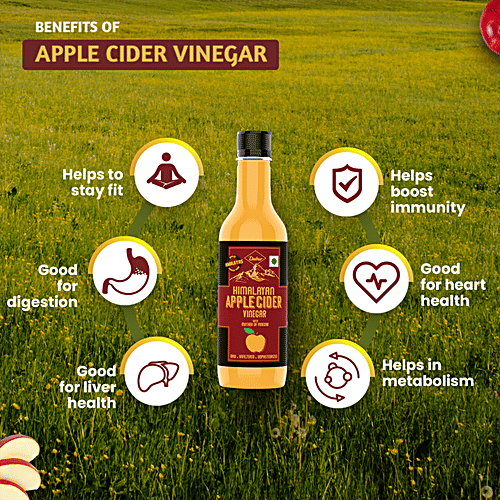 Dabur Himalayan Apple Cider Vinegar - With Mother, Raw, Unfiltered & Unpasteurised, 500 ml No Added Preservatives & Color