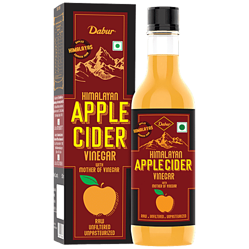 Dabur Himalayan Apple Cider Vinegar - With Mother, Raw, Unfiltered & Unpasteurised, 500 ml No Added Preservatives & Color