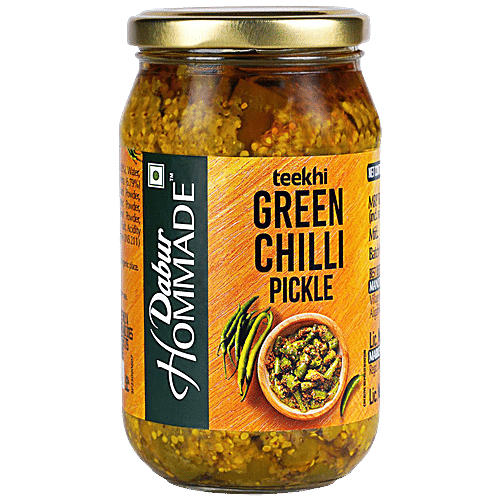 Dabur Hommade Green Chilli Pickle, 400 g  