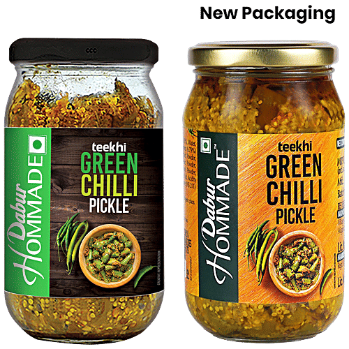 Dabur Hommade Green Chilli Pickle, 400 g  