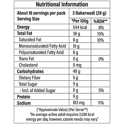 Chitale Bandhu Bakarwadi, 500 g  No Onion & Garlic, No Palm Oil, Crunchy Texture