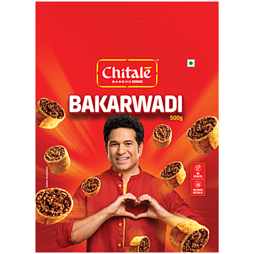 Chitale Bandhu Bakarwadi, 500 g  No Onion & Garlic, No Palm Oil, Crunchy Texture