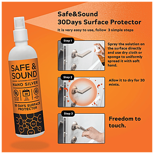 SAFE & SOUND 30 Days Surface Protector With Nano Silver, 100 ml  