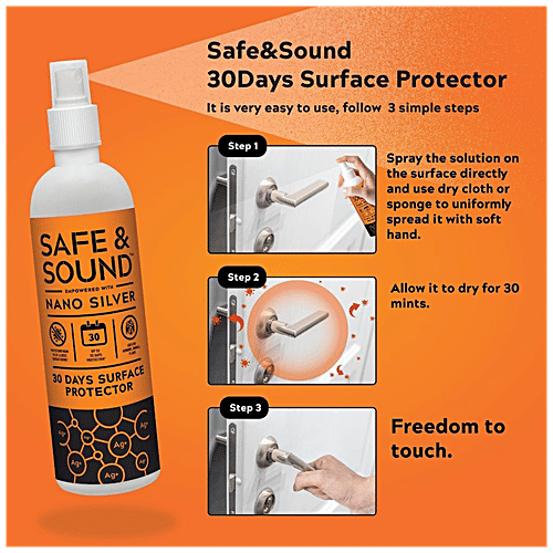 SAFE & SOUND 30 Days Surface Protector With Nano Silver, 200 ml  