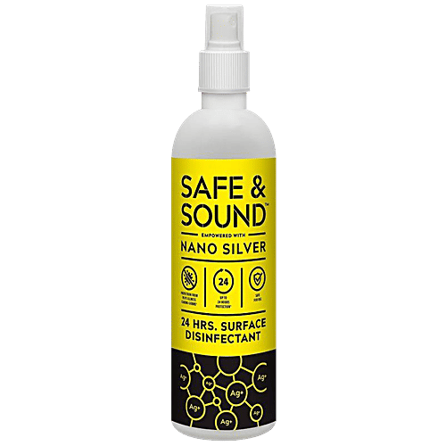 SAFE & SOUND 24 Hrs Surface Disinfectant With Nano Silver, 200 ml  