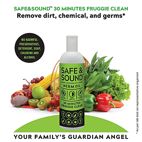 SAFE & SOUND 30 Minutes Fruggie Clean With Neem Oil, 250 ml  