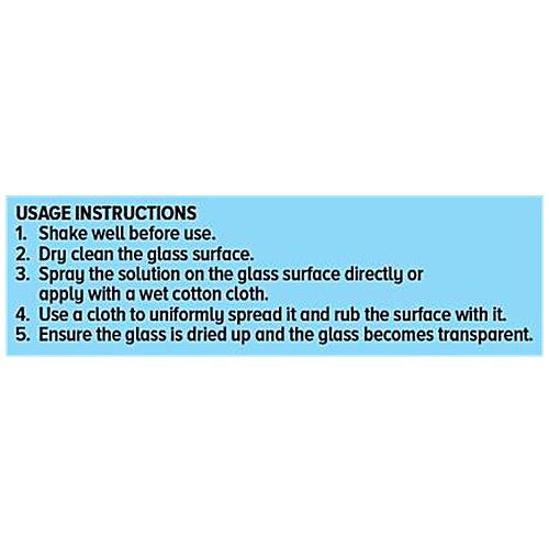 SAFE & SOUND 8 Hours Anti-Fog Glass Cleaner With Silicone Sponges, 200 ml  