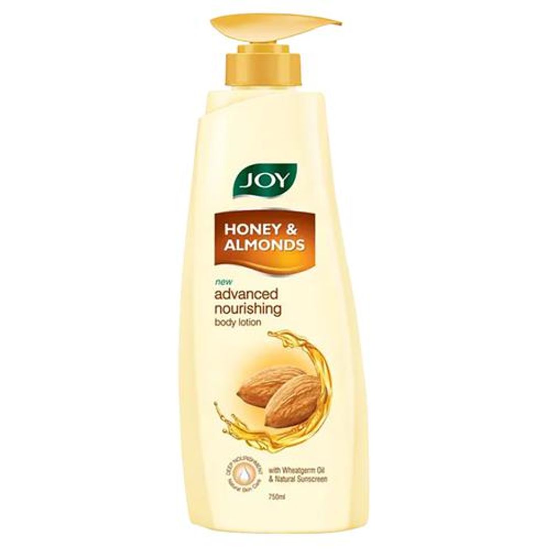 Joy Honey & Almonds Advanced Nourishing Body Lotion - With Wheatgerm Oil & Natural Screen, Deep Nourishment, 750 ml 