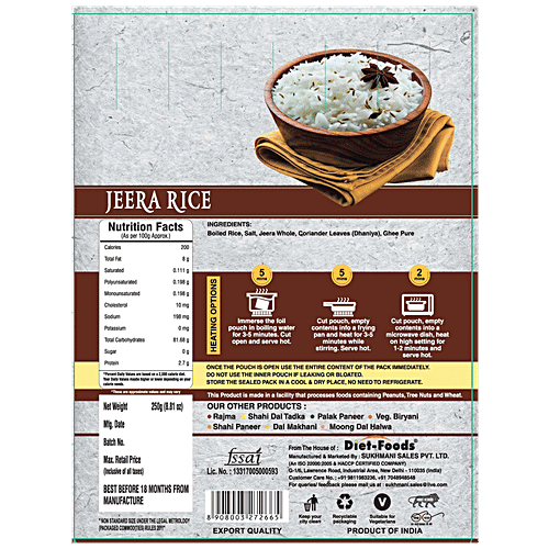 The Punjab Chef Jeera Rice, 250 g  