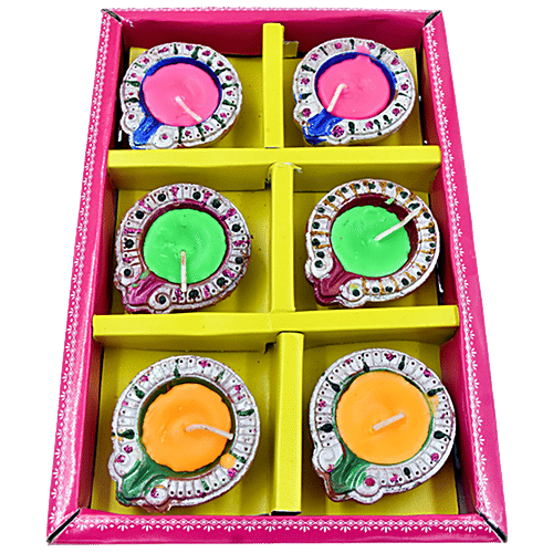 Dia Craft Dia Craft Designer Wax Diya Box - 1b, 6 pcs  